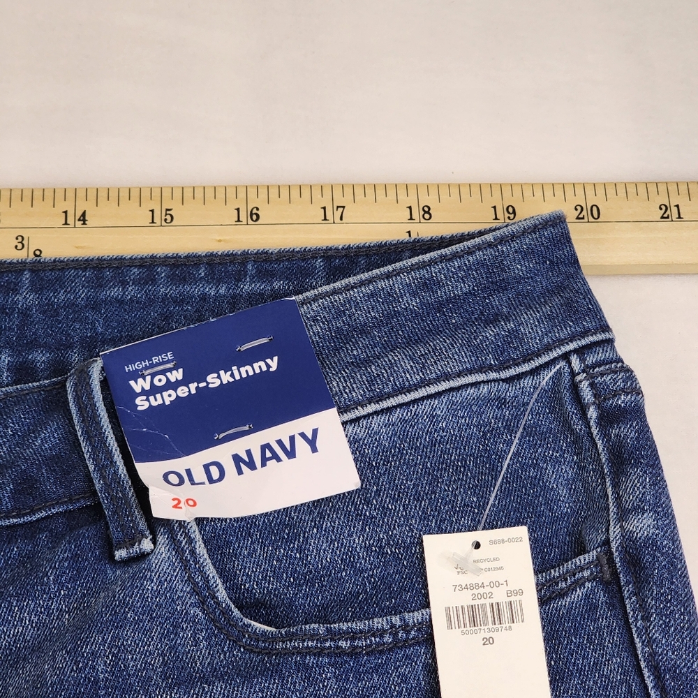 NWT Old Navy Jeans Womens 20 Wow‎ Super Skinny High Rise Blue Classic Stretch - Picture 6 of 11